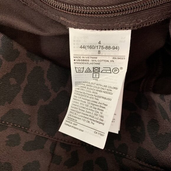 Gap Pants 4 Brown Black Animal Print Slim Fit Trousers Career NWT Bold - Picture 6 of 6